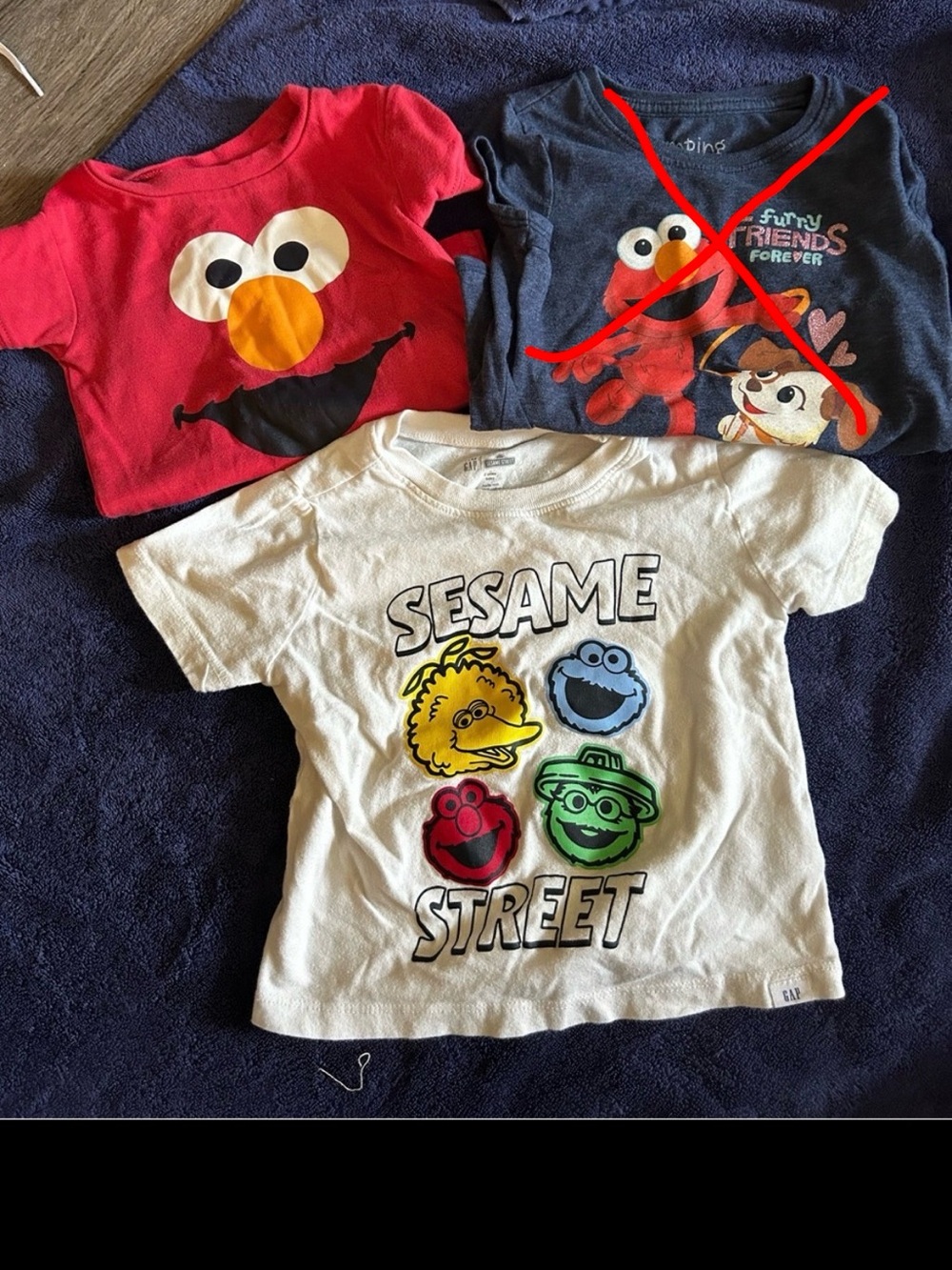 GAP Sesame Street Tees - Red, Navy & White